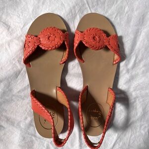 Jack Rogers Coral Leather Sandals - Size 6 Excellent Condition